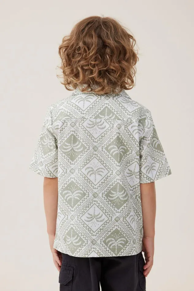 Cabana Short Sleeve Shirt Deep Sagetile Palm Boys Cotton On Shirts Cabana Short Sleeve Shirt Deep Sagetile Palm Boys Cotton On Shirts