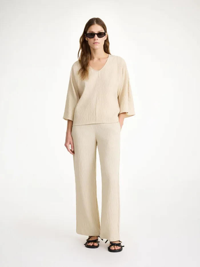 Calyas Blouse Oyster Gray Women By Malene Birger Tops and Blouses