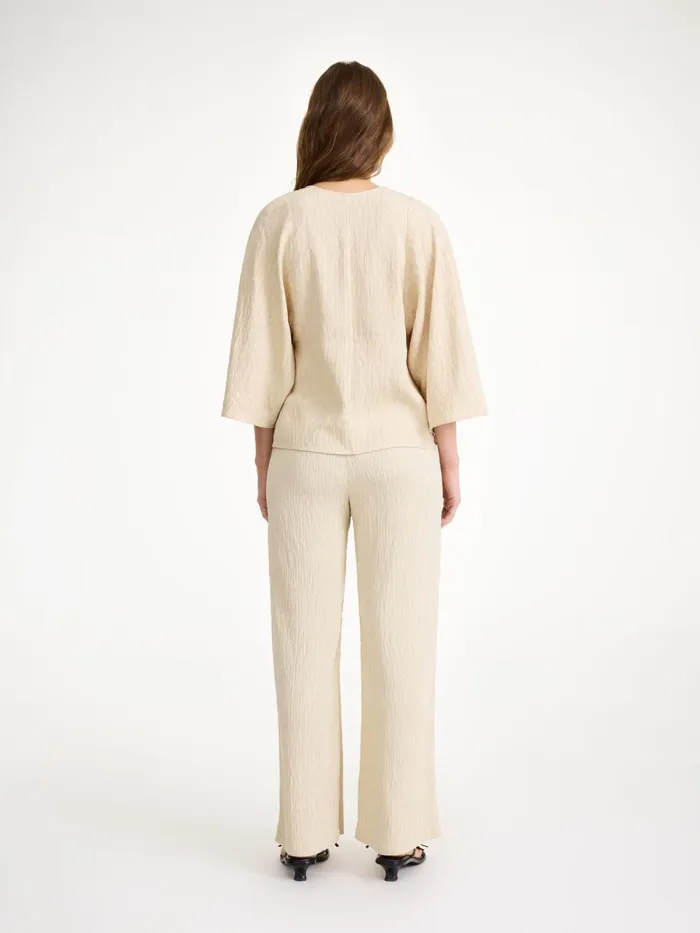Calyas Blouse Oyster Gray Women By Malene Birger Tops and Blouses