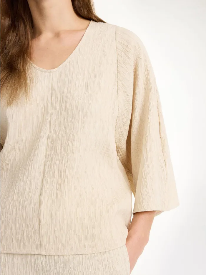 Calyas Blouse Oyster Gray Women By Malene Birger Tops and Blouses