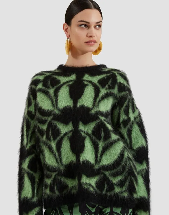 Camden Jumper Green and Black Women La Double J Knitwear