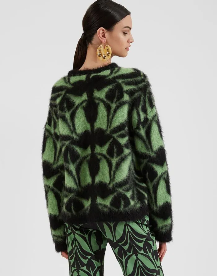 Camden Jumper Green and Black Women La Double J Knitwear Camden Jumper Green and Black Women La Double J Knitwear