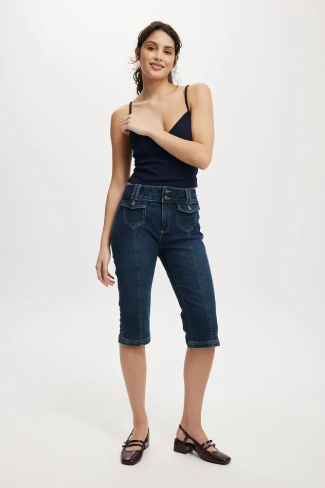 Capri Jean Mistic Bluepockets Women Cotton On Pants