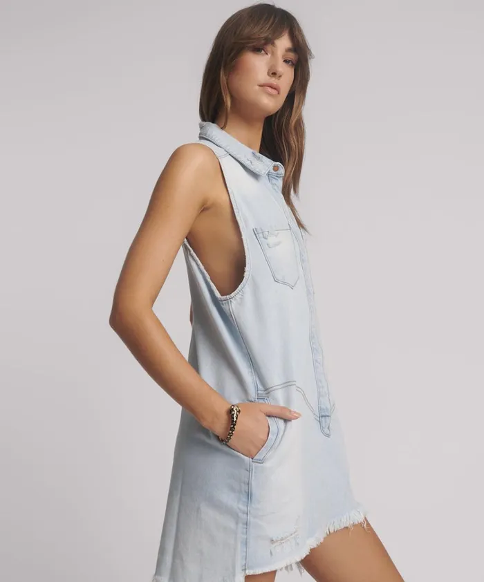 CASANOVA DENIM BRAXTON DRESS Women One Teaspoon Denim Dresses CASANOVA DENIM BRAXTON DRESS Women One Teaspoon Denim Dresses
