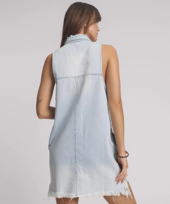 CASANOVA DENIM BRAXTON DRESS Women One Teaspoon Denim Dresses CASANOVA DENIM BRAXTON DRESS Women One Teaspoon Denim Dresses