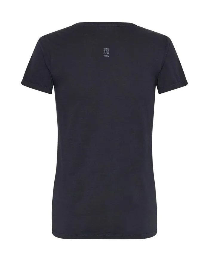 CHARCOAL BOWER BIRD ORGANIC FITTED TEE Women One Teaspoon Tops CHARCOAL BOWER BIRD ORGANIC FITTED TEE Women One Teaspoon Tops