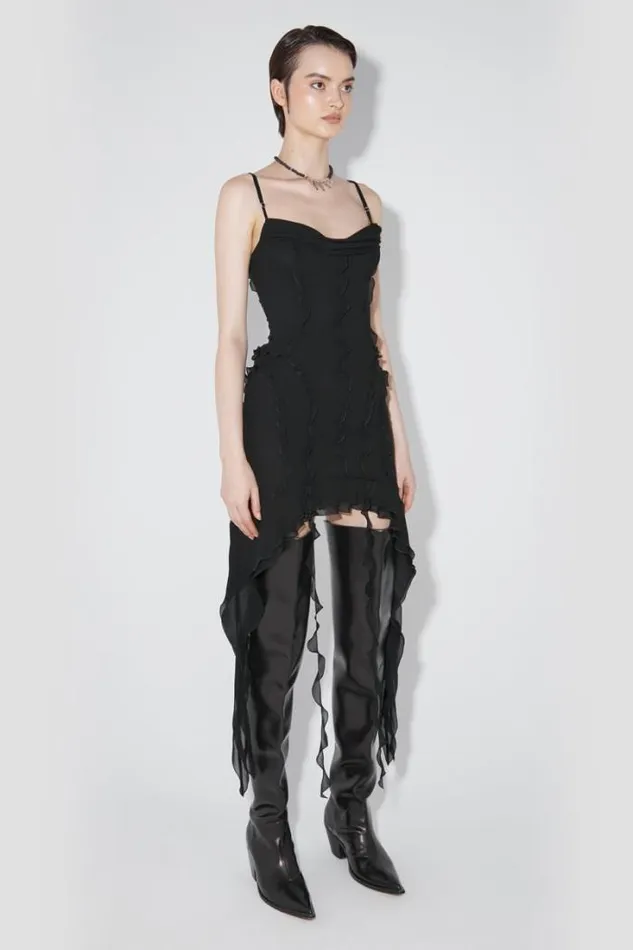 Chiffon Mini Dress Black Women MISBHV Dresses