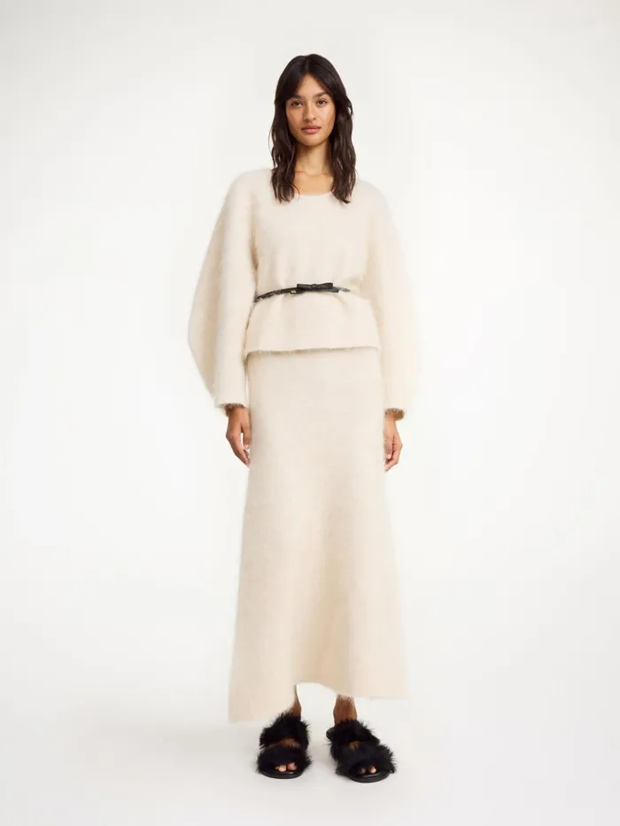 Christina Maxi Skirt Oyster Gray Women By Malene Birger Knitwear