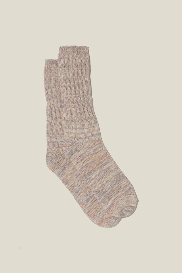 Chunky Knit Sock Bonepeachlavender Men Cotton On Socks and Underwear
