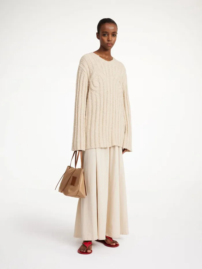 Cirra Ribbed Sweater Oyster Gray Women By Malene Birger Knitwear