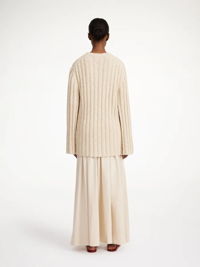 Cirra Ribbed Sweater Oyster Gray Women By Malene Birger Knitwear