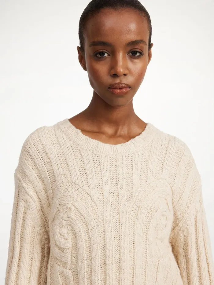 Cirra Ribbed Sweater Oyster Gray Women By Malene Birger Knitwear