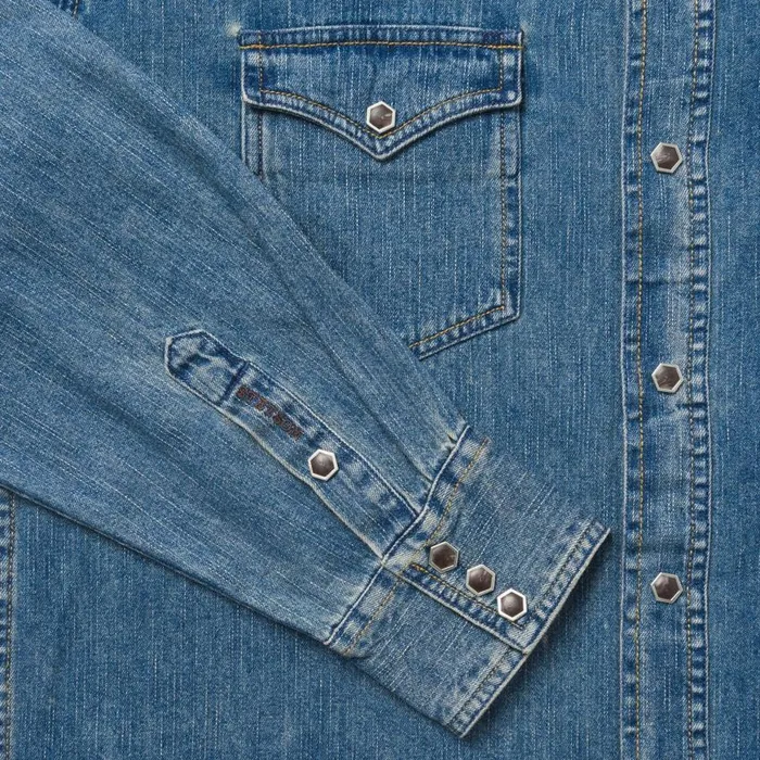 Classic Denim Shirt Blue Men Stetson Denim Shirts