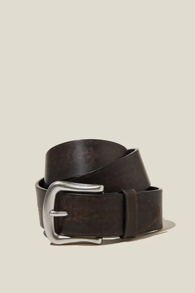 Classic Saddle Belt Dark Brown Fade Women Cotton On Bags and Belts