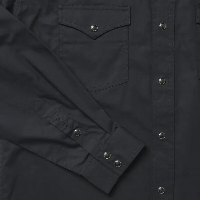 Classic Western Shirt In Black Black Men Stetson Classic Cut