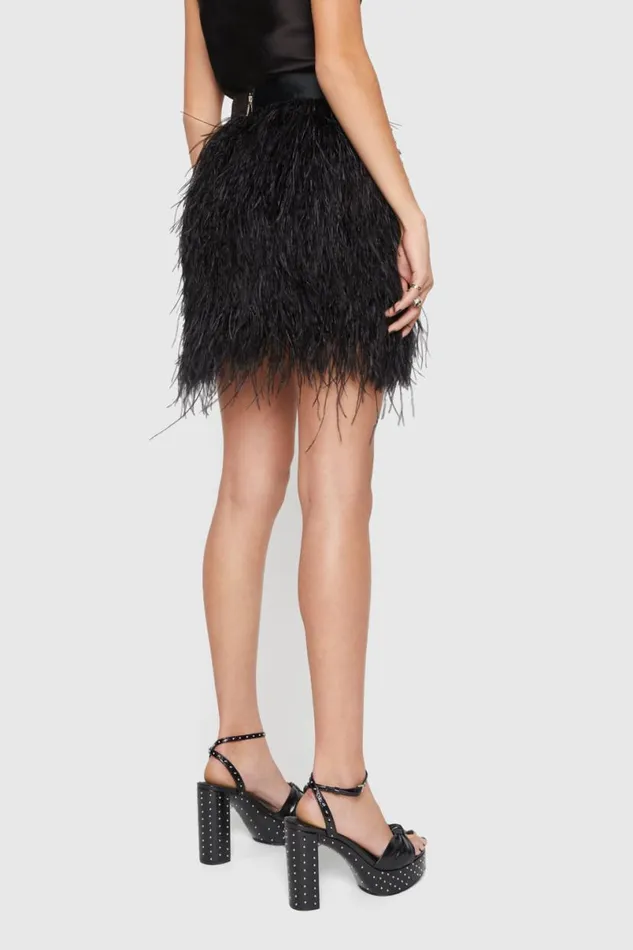 Clothing Bottoms Rebecca Minkoff Feather Mini Skirt Black