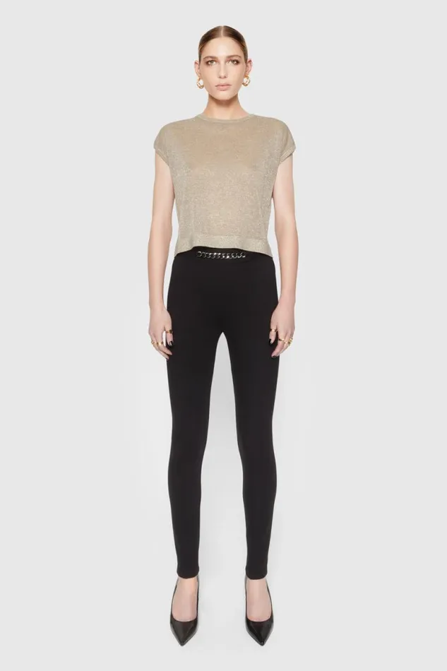 Clothing Bottoms Rebecca Minkoff Sienna Chain Embellished Legging True Black