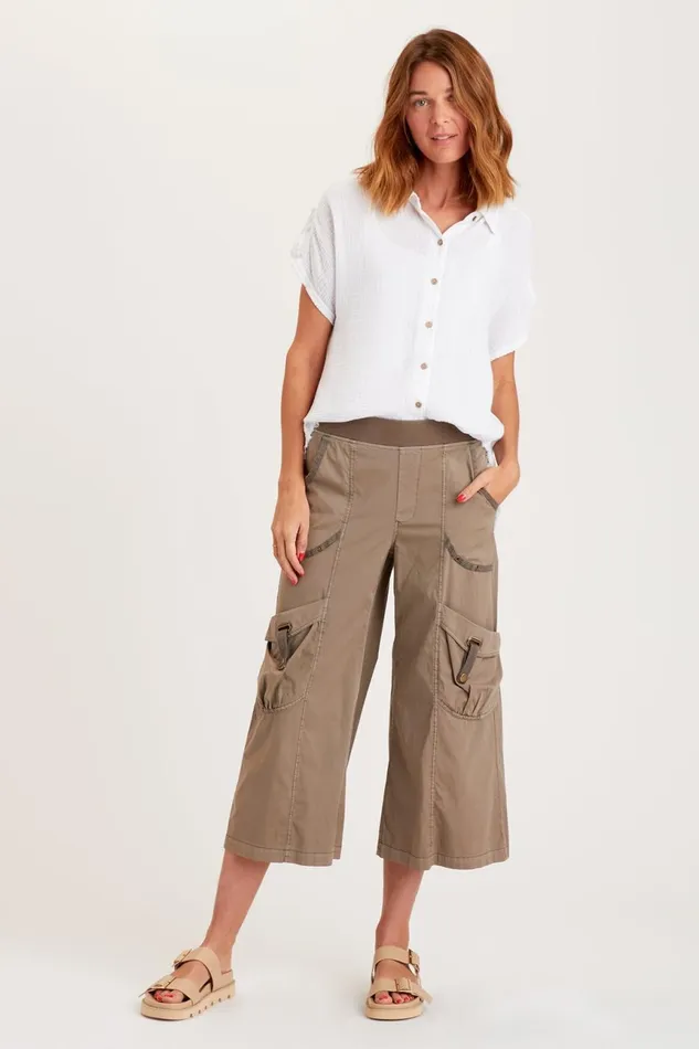 Clothing Crops XCVI Faulkner Wide Leg Crop Foothills Pigment