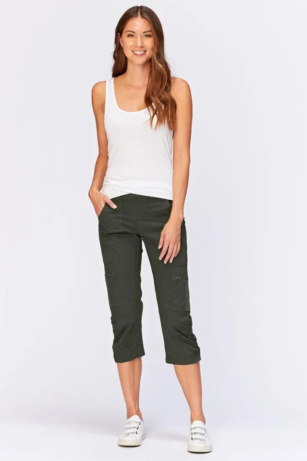 Clothing Crops XCVI Nadia Crop Olive