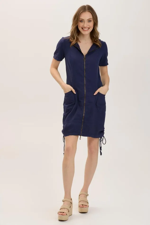 Clothing Dresses XCVI Linen Lenchen Jacket Dress Adrift Pigment