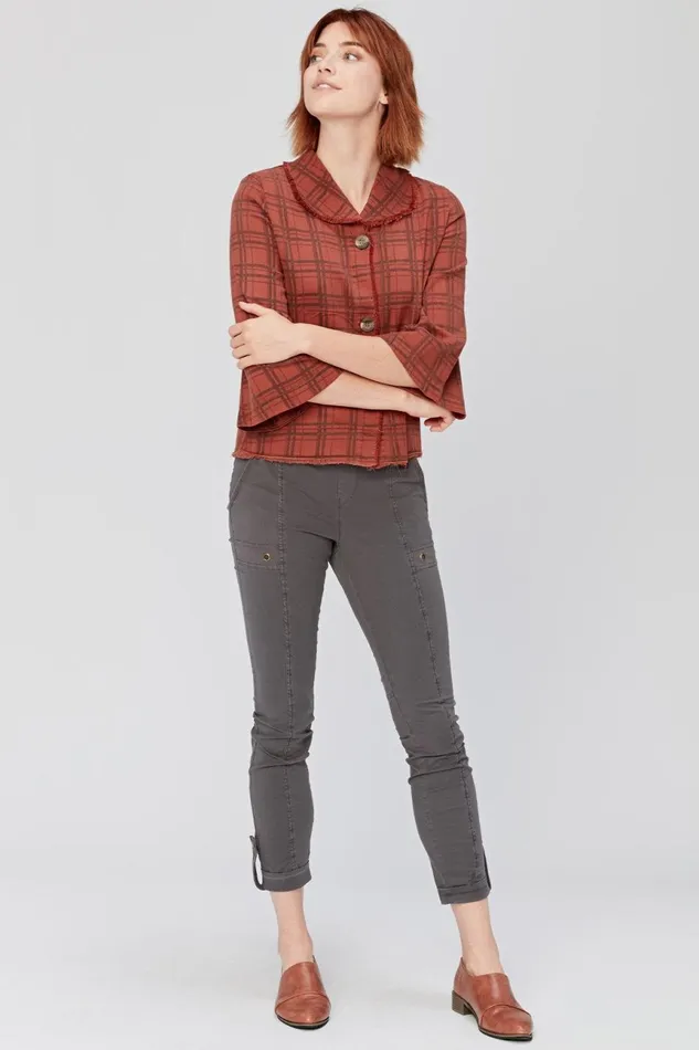 Clothing Jackets XCVI Boxy Plaid Blazer Cordovan