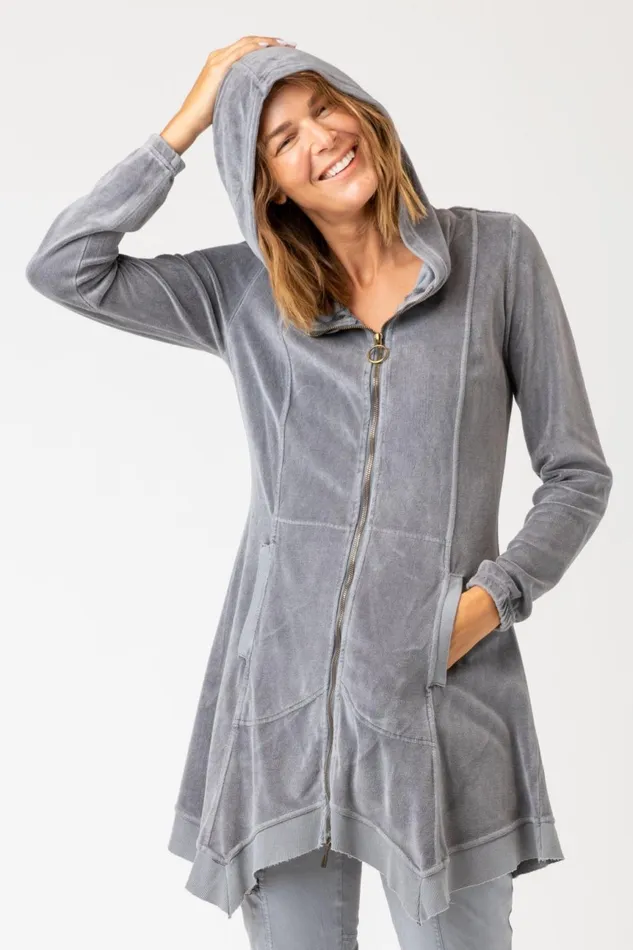 Clothing Jackets XCVI Demitra Hooded Jacket Quarry Pigment