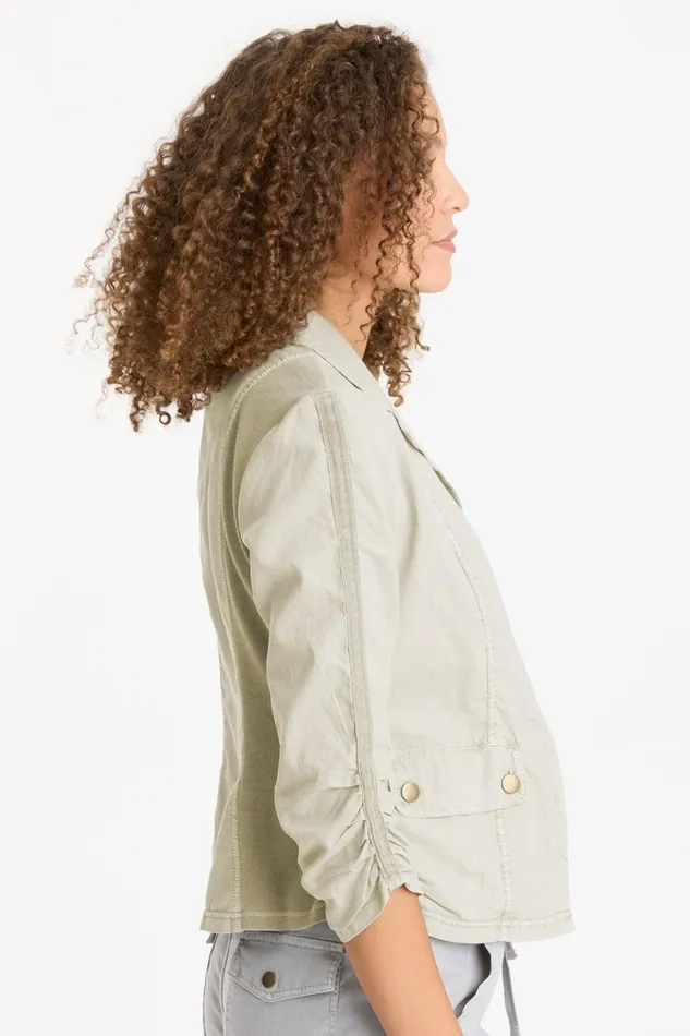 Clothing Jackets XCVI Linen Folksy Jacket Murmur Pigment