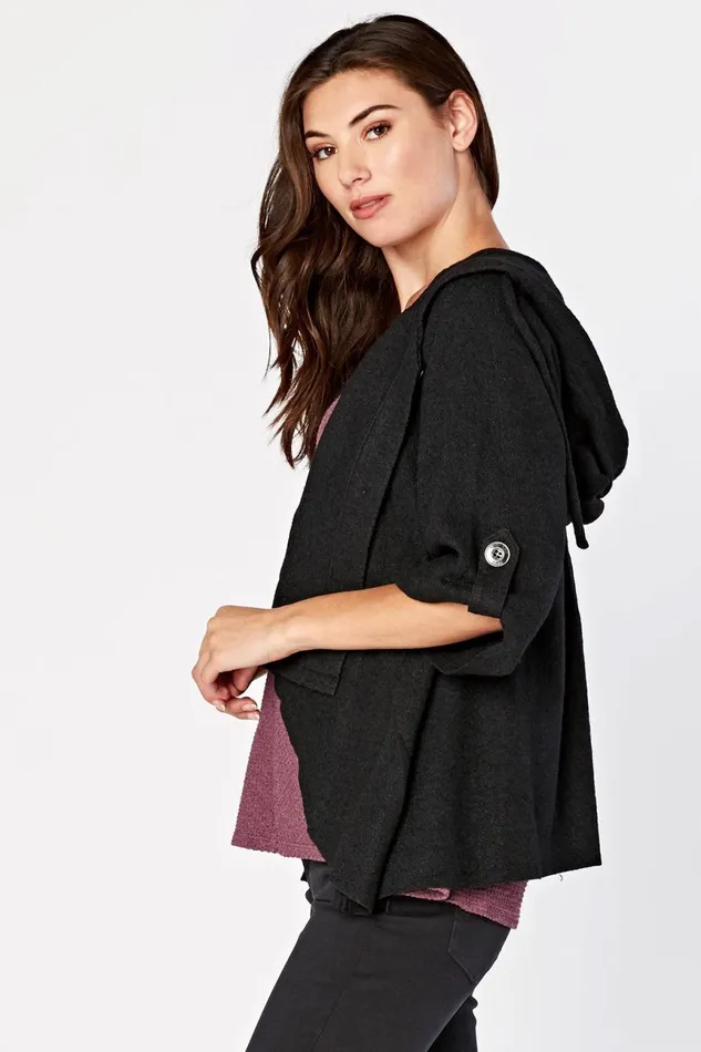 Clothing Jackets XCVI Sweeping Cape Jacket Black