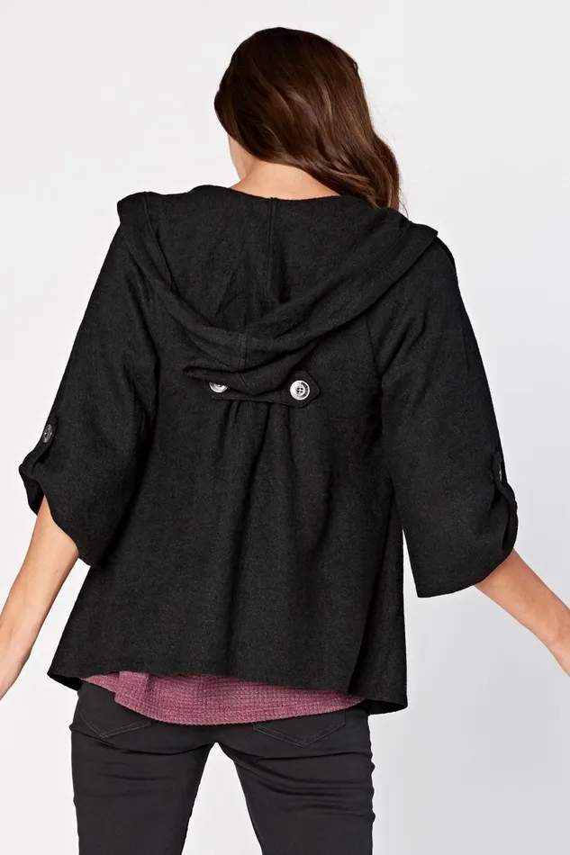 Clothing Jackets XCVI Sweeping Cape Jacket Black