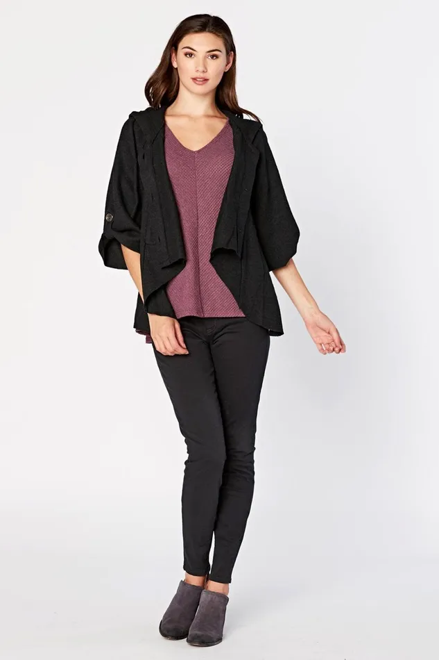 Clothing Jackets XCVI Sweeping Cape Jacket Black