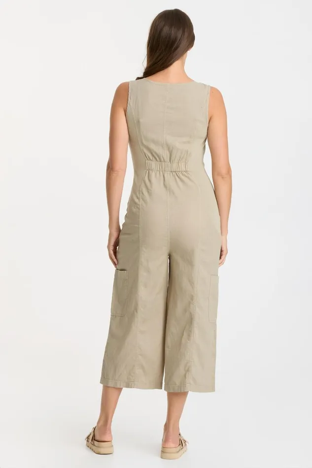 Clothing Jumpsuits XCVI Linen Norris Jumpsuit Pastel Rosemary