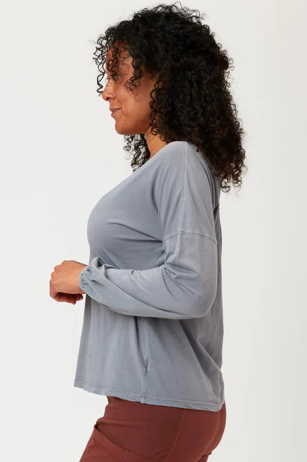 Clothing ShirtsBlouses XCVI Bale VNeck Top Quarry Pigment