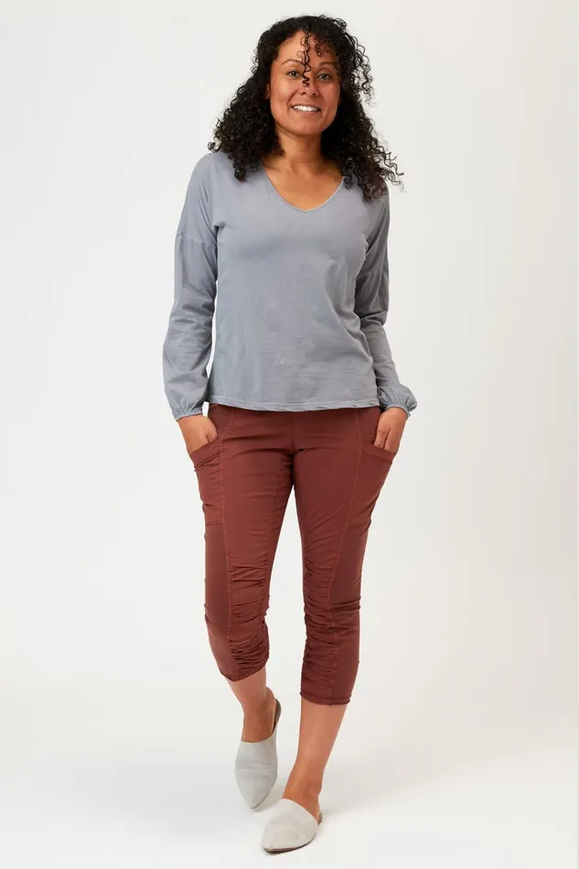 Clothing ShirtsBlouses XCVI Bale VNeck Top Quarry Pigment