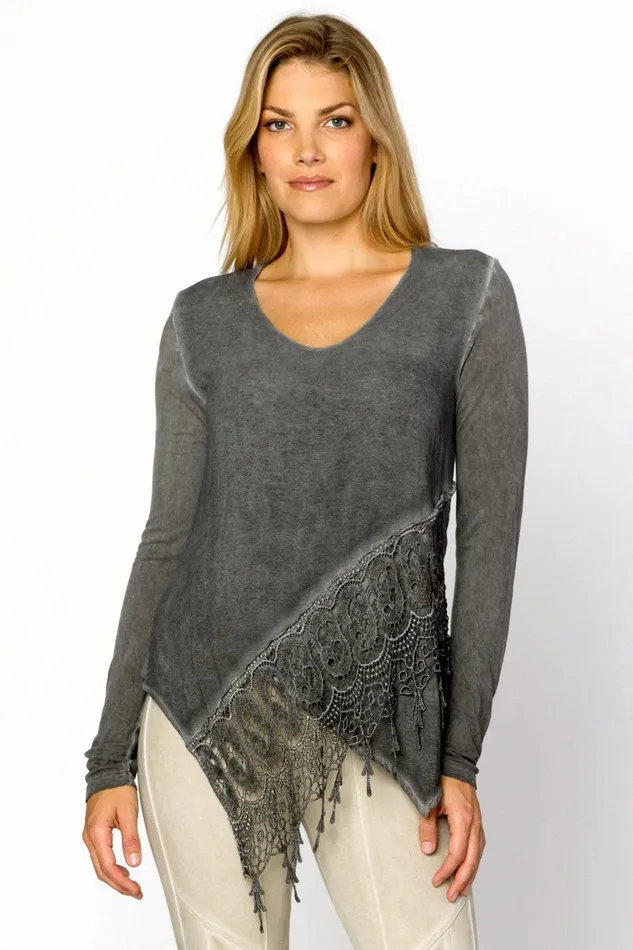Clothing ShirtsBlouses XCVI Dafne Top Oil Wash London Grey