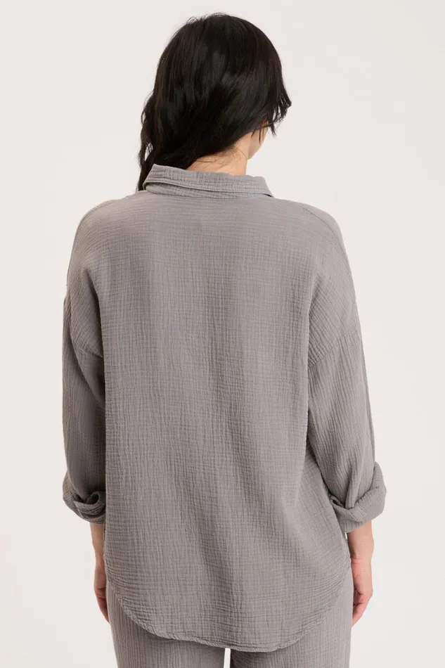 Clothing ShirtsBlouses XCVI Judson Shacket Zinc Pigment
