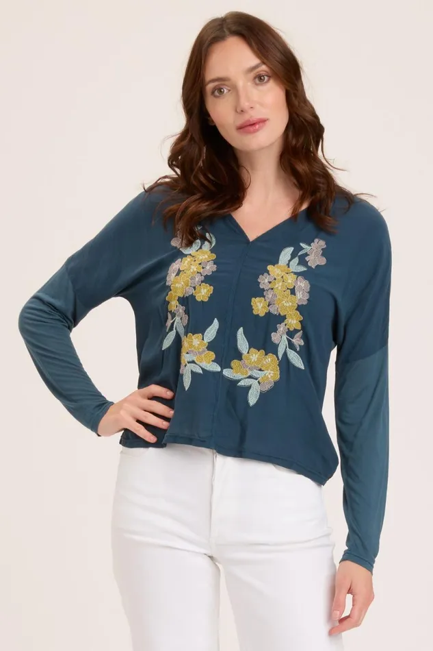 Clothing ShirtsBlouses XCVI Landaff VNeck Top Sea Port