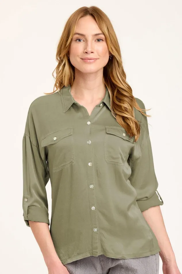 Clothing ShirtsBlouses XCVI Ludolf ButtonUp Hillside Pigment