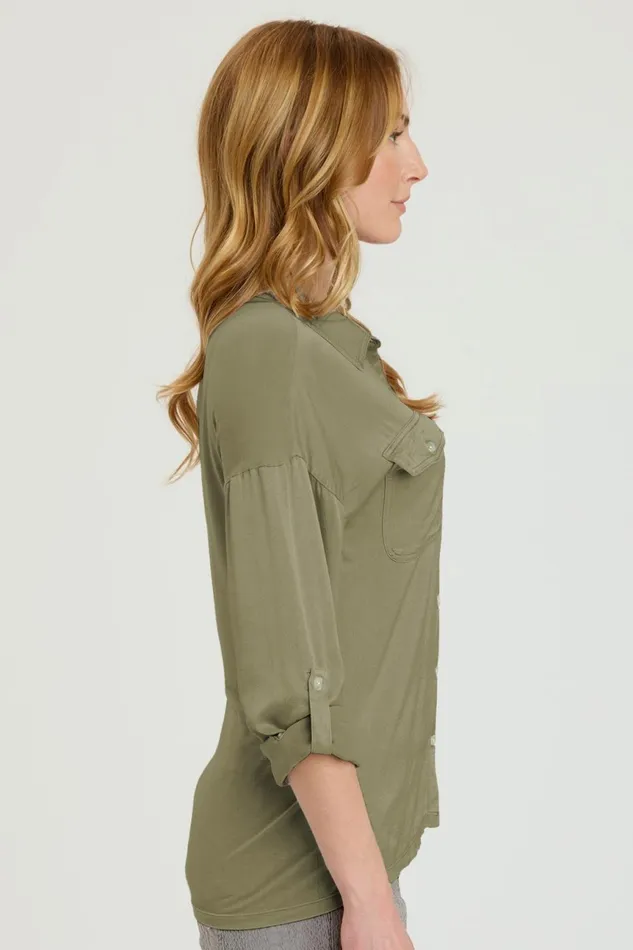 Clothing ShirtsBlouses XCVI Ludolf ButtonUp Hillside Pigment