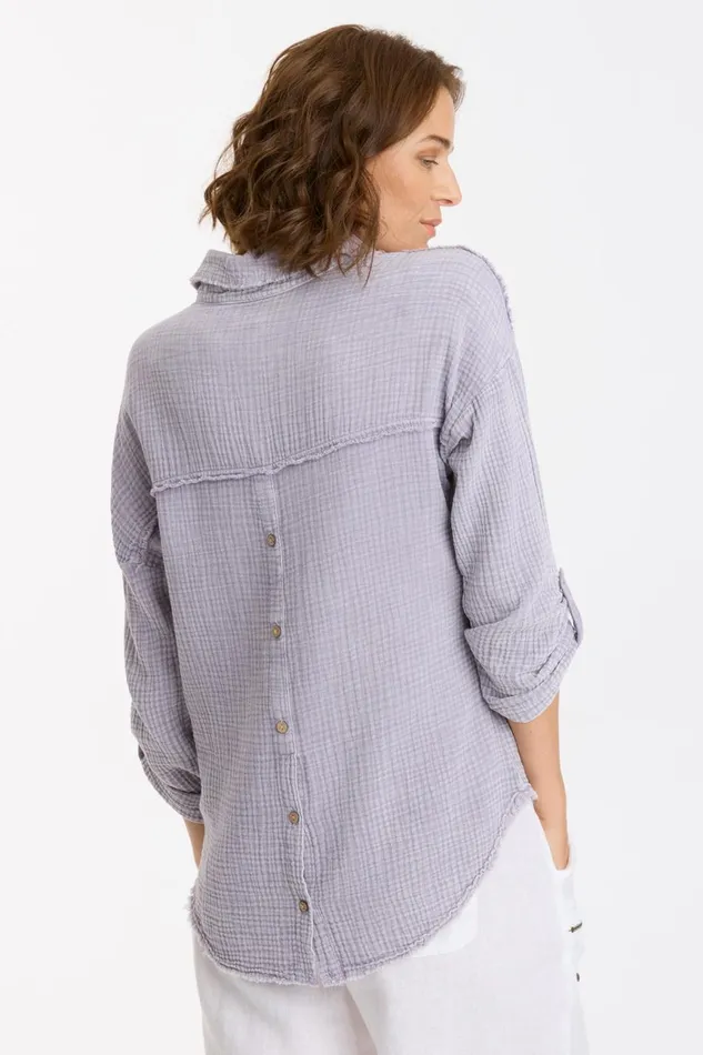 Clothing ShirtsBlouses XCVI Randolf ButtonUp Distress Wash Duchess