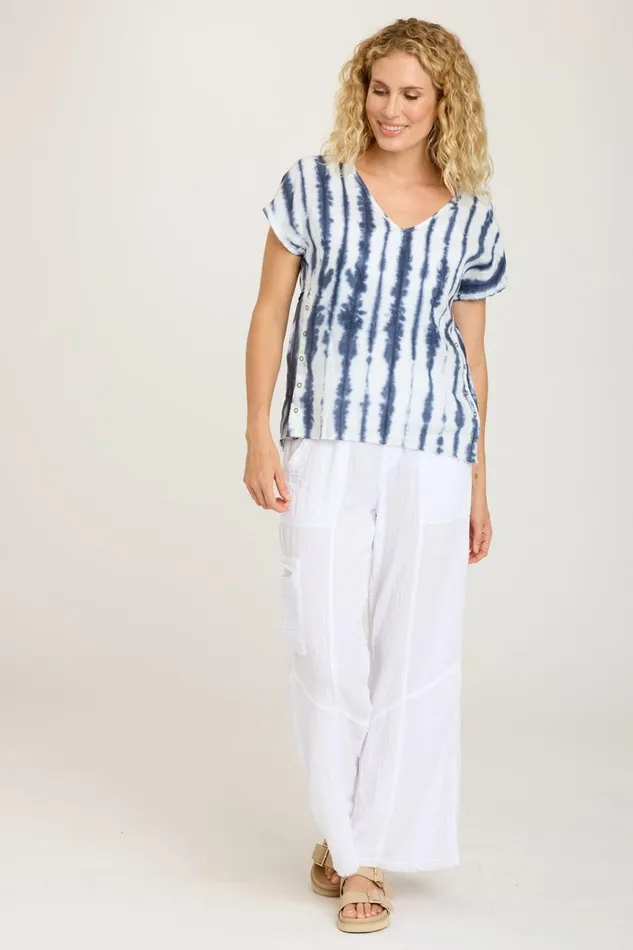 Clothing ShirtsBlouses XCVI Rian Top Pelagic Wash