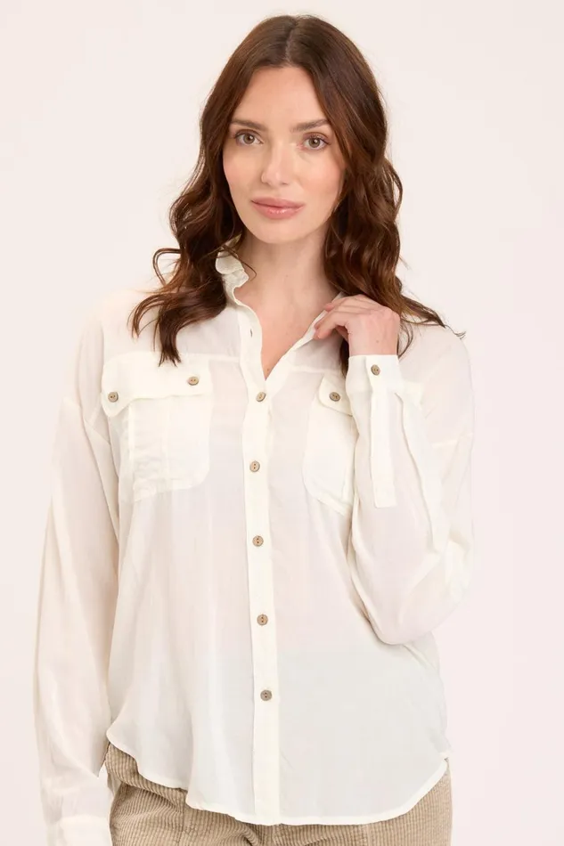 Clothing ShirtsBlouses XCVI Smithson ButtonUp Toasted Almond