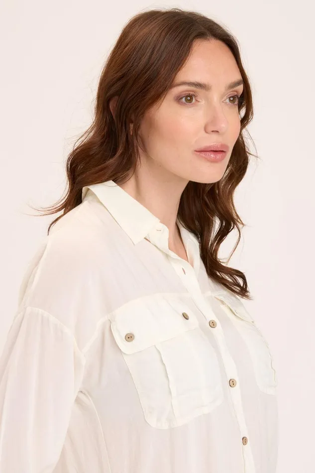 Clothing ShirtsBlouses XCVI Smithson ButtonUp Toasted Almond
