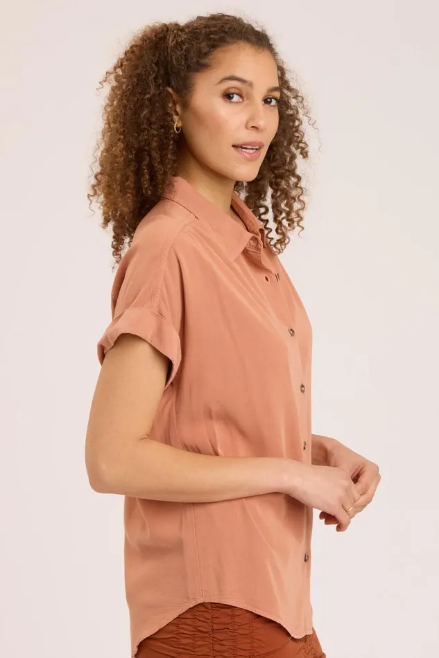 Clothing ShirtsBlouses XCVI Twill Rizzo Top Canyon Dusk