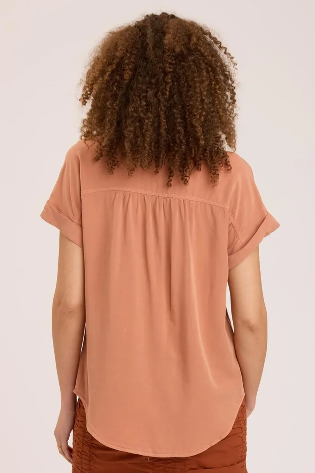 Clothing ShirtsBlouses XCVI Twill Rizzo Top Canyon Dusk