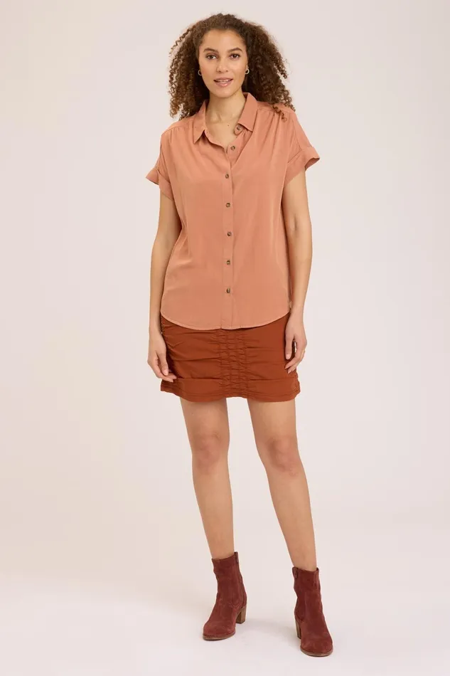 Clothing ShirtsBlouses XCVI Twill Rizzo Top Canyon Dusk