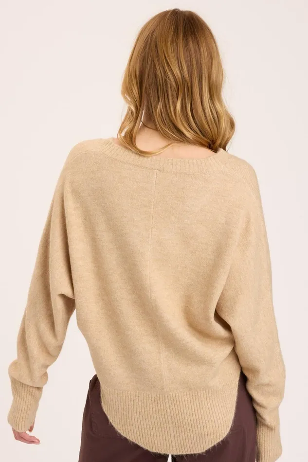 Clothing Sweaters XCVI Gretchen VNeck Pale Camel