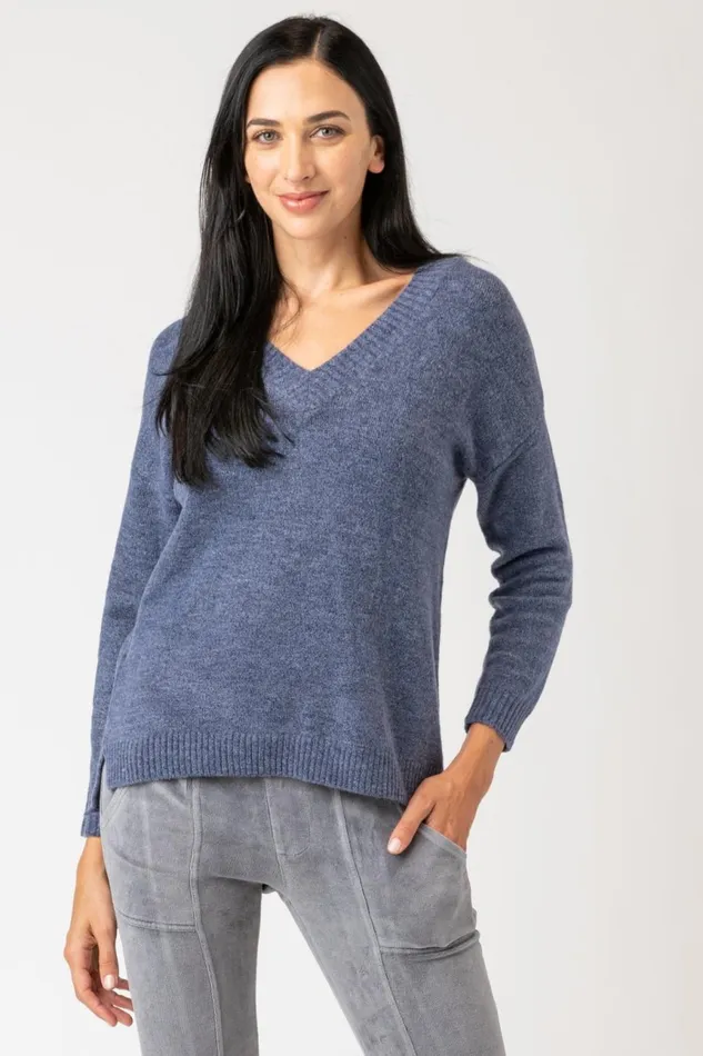 Clothing Sweaters XCVI Zoya VNeck Sweater Naval Heather
