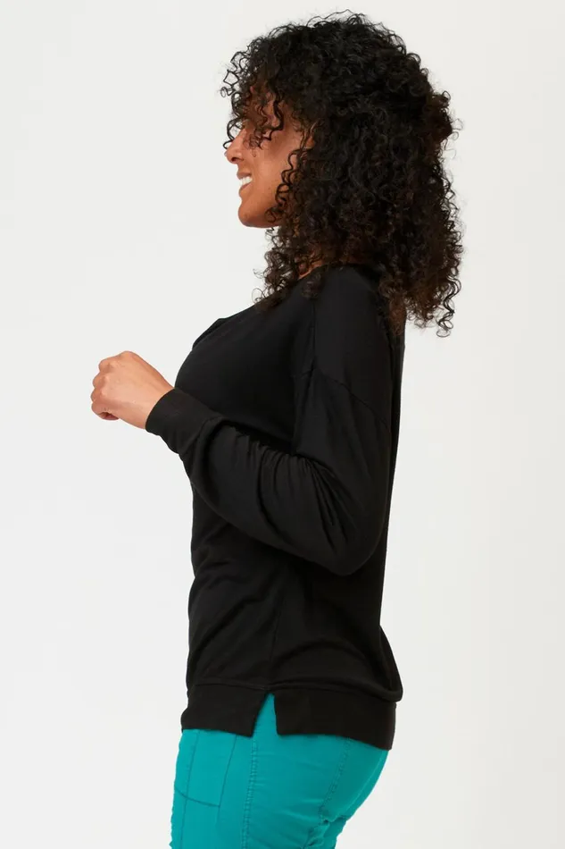 Clothing Sweatshirts XCVI Dayo Cowl Neck Top Black