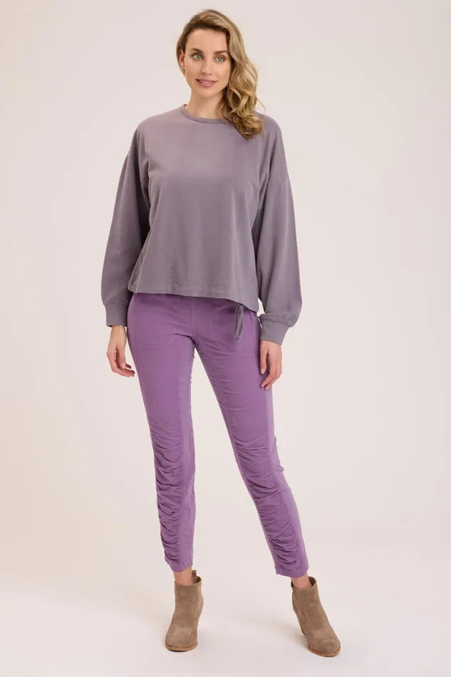 Clothing Sweatshirts XCVI Dottie Drawcord Sweatshirt Solitaire Pigment
