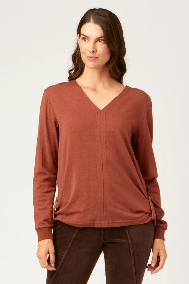 Clothing Sweatshirts XCVI Harriet Pullover Dark Nubuck